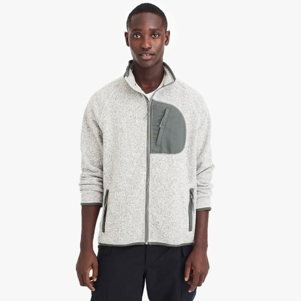J. Crew Classic Fit Full Zip Fleece Sweater Jacket size Large